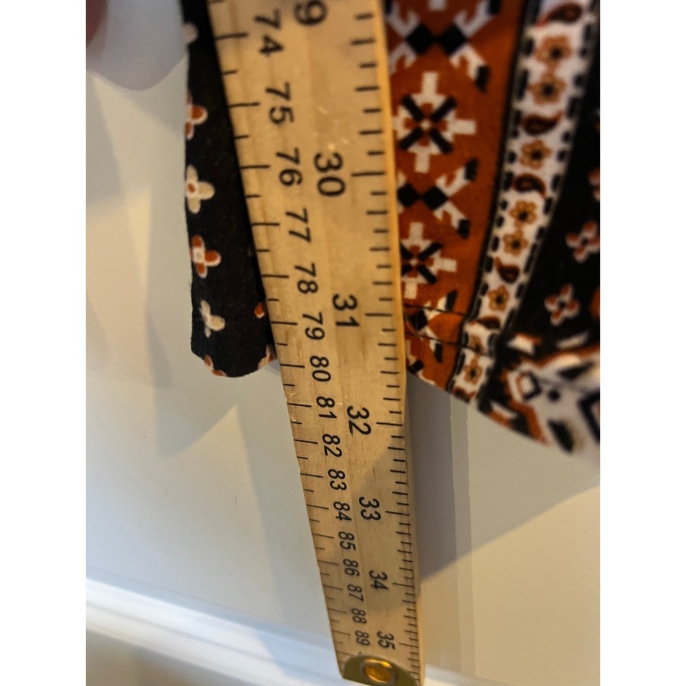 No Boundaries Womens Flare Pants Geometric Print Black‎ Orange Size Large 11-13 - Picture 5 of 7